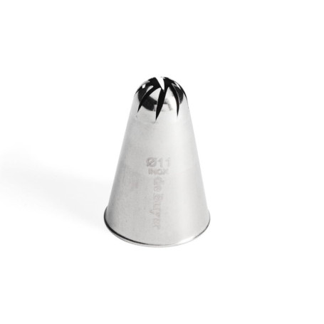 De Buyer - Douille à rose en inox - Diamètre 11 mm - En Inox, Idéale pour Décorer, Garnir et Remplir, Sans Soudure pour Hygiène 