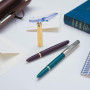 Parker 51 Deluxe stylo plume | Corps noir et attributs dorés | Plume fine en or 18 carats | Cartouche d'encre noire | Livré dans