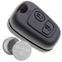 Jongo® Coque de Clef 2 Boutons pour Peugeot 106, 206, 206+, 206 Sedan | Pile CR2016 Incluse | sans Lame | Boitier Télécommande P