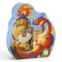 Djeco Puzzle Carton Vaillant et Le Dragon (54 Pièces) - Enfants dès 5 Ans - Développe la Dextérité, Stimule la Créativité - 37x4
