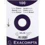 Exacompta - Réf. 10509E - Paquet de 100 fiches bristol unies non perforées - sous film - compatibles avec imprimante jet d'encre