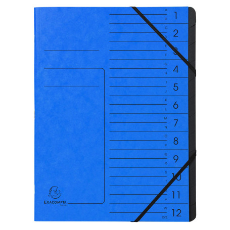 Exacompta - Réf. 541202E - 1 trieur dos agrafé - avec élastiques - couverture imprimée en carte lustrée et intérieur en carte re