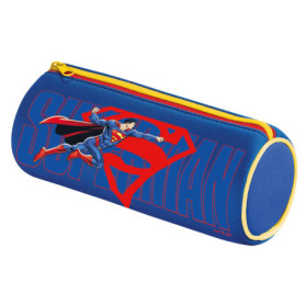 Maped - Trousse Ronde Superman - Trousse Scolaire en Néoprène, Tissu Doux Anti-Déchirures - 21 cm x 6 cm