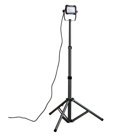 TIBELEC, 347660, Projecteur chantier télescopique LED 20W 4000°K, 1800 lumens, En polycarbonate et pied métal, Cordon longueur 2