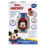 VTech - Disney Junior, La Montre-Jeu Interactive de Mickey, Montre Enfant à Clapet avec Écran Animé, Bracelet Souple, 8 Cadrans,