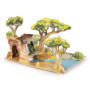 Papo - Décor 3D La Savane - Jouet Imaginatif pour Enfants dès 3 Ans - 21 Pièces à Assembler - Compatible Mini Figurines - Carton