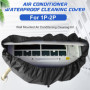 Sac à Laver du Conditionneur,Sac De Nettoyage De Climatisation Noir Fixation Murale éTanche à La PoussièRe Lavage Sac De Protect