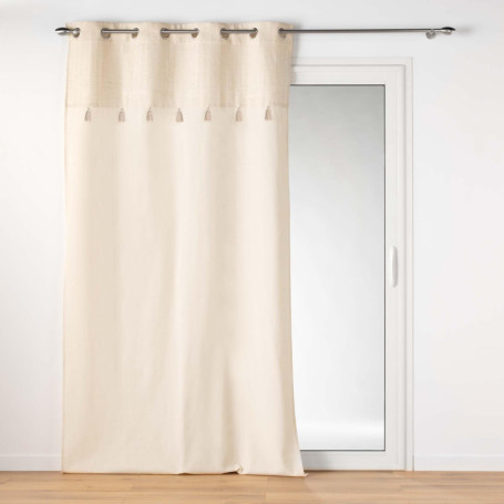 Douceur d'Intérieur, Rideau à Oeillets (140 x 240 cm) Izigold, Coton/Polyester et Top Métallisé