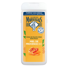 Le Petit Marseillais - Crème de Douche & Bain Extra Douce Miel de Provence Bio (flacon de 650 ml) – Gel douche avec 92 % d'ingré