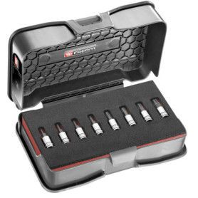 FACOM - Coffret de 8 Embouts Ogv Grip 6 Pans 1/4 Usinage de Grande Précision - RTM.J8MGRPPB