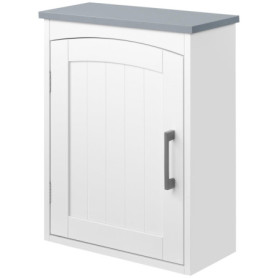 kleankin Meuble WC Suspendu Armoire à Pharmacie Murale Armoire Salle de Bain Rangement avec Porte et étagère réglable - 41 x 18,