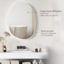 HOMCOM Miroir Salle de Bain 70 x 50 cm, Miroir Mural asymétrique, Miroir Salle de Bain avec éclairage LED - Interrupteur Tactile