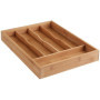 Range Couverts en Bambou - Organiseur pour Tiroir de Cuisine 5 Compartiments – Résistant Durable Ecologique (34 x 25 cm)