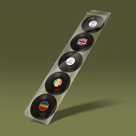 Préservatif Humoristique - Pack de 5 - Idée de Cadeau Drôle - Imprimé en France - En Latex Fin et Résistant - MUSIQUE VINYLES