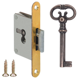 cyclingcolors Serrure à mortaiser clé remplacement meuble ancien décoration rustique armoire vintage, gauche