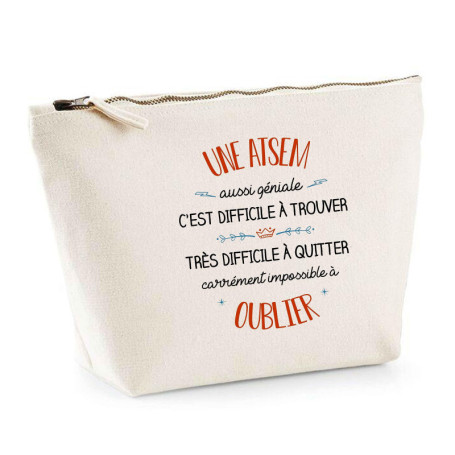 Trousse Une Atsem Aussi géniale | Pochette Toilette Maquillage Idée Sac Cadeau