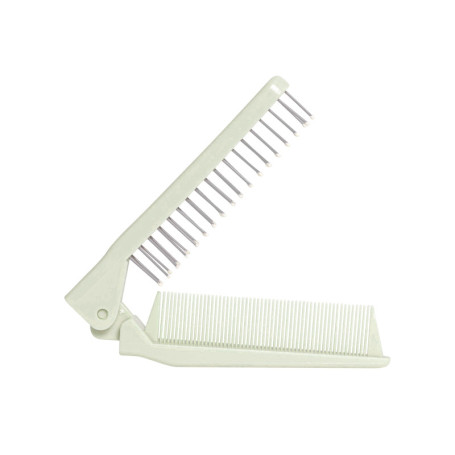 PLIC BEAUTY- Peigne Brosse à Cheveux Pliable - Compact et Pratique - Idéal pour le Voyage - Couleur Vert Pastel - Design Ergonom