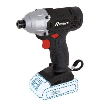 Ribimex PRBAT20/VCSB Visseuse à impulsion RBAT20 Batterie et sans chargeur, rouge et noir