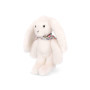 DOUDOU ET COMPAGNIE - Lapin Fleurette Blanc 25 cm – Peluche Doudou Ultra Douce avec Motif Fleuri – Idée Cadeau Naissance pour Fi