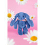 DOUDOU ET COMPAGNIE - Lapin Fleurette Bleu 25 cm – Peluche Bébé Ultra Douce avec Foulard Fleuri – Doudou Naissance Mixte – Color