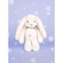 DOUDOU ET COMPAGNIE - Lapin Fleurette Blanc 35 cm – Peluche Ultra Douce pour Bébé avec Foulard Fleuri – Grand Doudou Mixte dès l