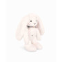 DOUDOU ET COMPAGNIE - Lapin Fleurette Blanc 35 cm – Peluche Ultra Douce pour Bébé avec Foulard Fleuri – Grand Doudou Mixte dès l