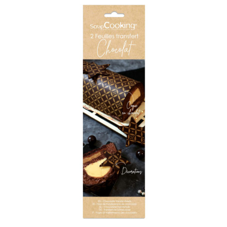 ScrapCooking - 2 feuilles transfert Couture - Pour Imprimer Motif sur Bûche ou Coque Chocolat - 9476