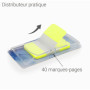 Marque-pages plastifiés repositionnables 40 feuilles 45 x 25mm (jaune)