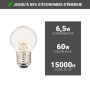 Xanlite Ampoule LED Filament P45 Culot E27 - Ampoule LED Angle D'Éclairage 280° - Ampoules LED Lumière Blanche 6,5W Équivalent 6