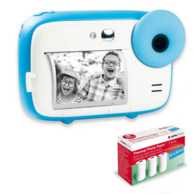 AGFA Photo Pack Realikids Instant Cam + 3 Rouleaux Papier Thermique ATP3WH supplémentaires - Appareil Photo Instantané Enfant, E