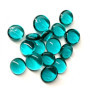 MesBilles - 500 GR Turquoise Loupe 120 Billes Plates - Galet en Verre 20 mm Cailloux en Verre décoratifs