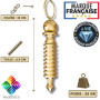 Pendule Divinatoire Egyptien de Radiesthésie ISIS GRAND FORMAT (9 spirales) en Laiton doré – Pendule TEMOIN Voyance Sourcier Geo