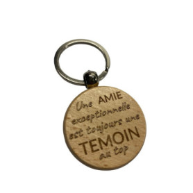 Porte clé en bois gravé "Une amie exceptionnelle est toujours une témoin au top"idée cadeau-demande-mariage-evjf-demoiselle d'ho