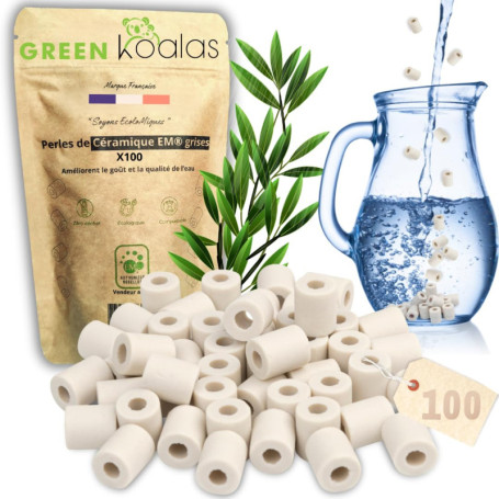 Green Koalas X100 Perles Céramique EM Grises aux Micro-Organismes Efficaces Billes Purificateur Naturel pour Filtration Eau Robi