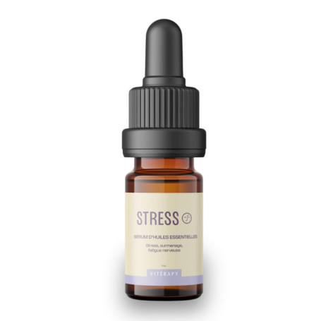 Sérum Stress Naturel, Apaise intensément l'esprit, Huiles Essentielles Bio de Petit Grain Bigarade et Camomille Romaine, 100% Na