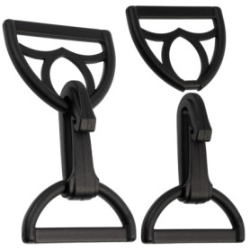 AERZETIX - Ensemble de 8 mousquetons d'attache Rapide à Crochet + 8 Boucles de Sangle - Passant 40 mm - équipement de Plein air 