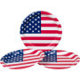 HEKU Lot de 120 pièces jetables pour fête - Motif drapeau américain - Avec assiettes en carton à motif, gobelets (0,473 l) et se