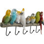 Kare Design Porte Manteau Murale Oiseaux Exotiques, Multicolore, Cintre Acier Laqué, Animal, 5 Patères, Vestiaire Entrée, Deco I