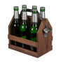 Porte-Bouteille en Bois pour 6 Bouteilles de 33cl avec Ouvre-Bouteille en Métal