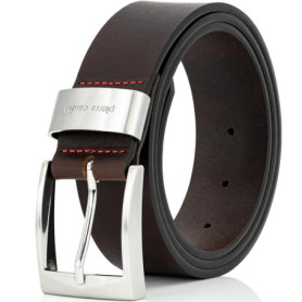 Pierre Cardin 70007 40 mm Wide Black or Brown Leather Belt, Größe/Size:145, Farbe/Color:marron