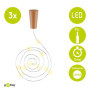goobay 57866 Lot de 3 guirlandes lumineuses à 10 LED pour bouteilles/fonction minuteur/minuteur/avec piles dans le bouchon / 1 m
