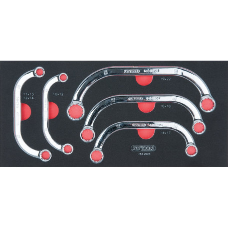 KS Tools 783.2005 - Module de clés polygonales demi-lunes - Pour servantes et établis - Empreinte des outils découpée au laser -