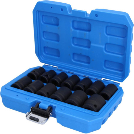 BRILLIANT TOOLS BT022620 Jeu de douilles à chocs 6 pans 1/2", 13 pcs, version courte [Powered by KS TOOLS]