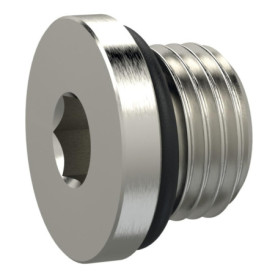 Vis de fermeture, six pans creux 19 mm, G 1, NBR O-Ring en laiton - Pression de travail max. 25 bars, tampon de fonctionnement. 