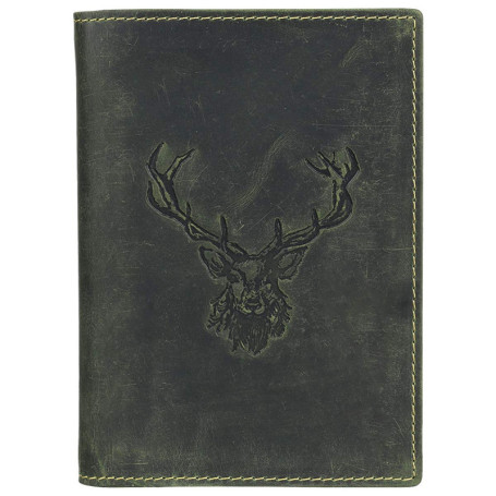 Greenburry Vintage Porte-cartes pour pièce d'identité motif cerf cuir 12 cm