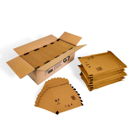Lot de 100 enveloppes à bulles - Format A4 - Taille G/7 - G7 - Marron (250 mm x 350 mm) - Enveloppes rembourrées et autocollante