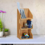 Relaxdays Organiseur en bambou 3 casiers compartiments bureau cuisine épices étagère boîte HxlxP: 41 x 18 x 17cm, nature