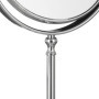 Relaxdays Miroir de maquillage grossissant à poser miroir rond pivotant sur pied double face HxlxP: 28x18x10 cm, argent