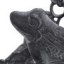 Relaxdays Porte Tuyau grenouille, support tuyau de jardin mural, enrouleur nostalgique, fonte, HLP : 19x27x17 cm, gris