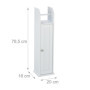 Relaxdays Porte Papier Toilette Vertical, étroit, pour 5 Rouleaux de Rechange, MDF, HLP 78,5 x 20 x 18 cm, Blanc